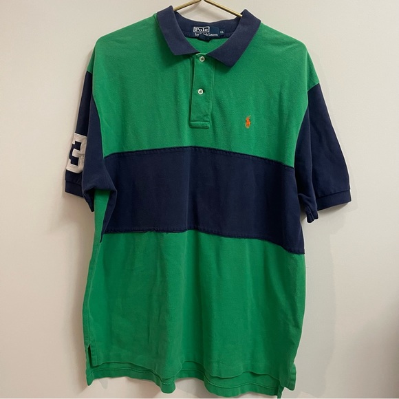 Polo Ralph Lauren Other - VINTAGE Polo Ralph Lauren Colorblock Rugby Shirt XL
